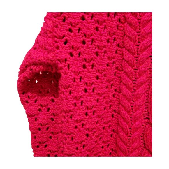 ALICE + OLIVIA Lennie Cable Mini Dress Wild Pink Long Sleeve Medium M - Picture 7 of 9